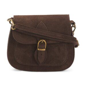 PERSAMAN NEW YORK Made In Italy Suede Crossbody Bag